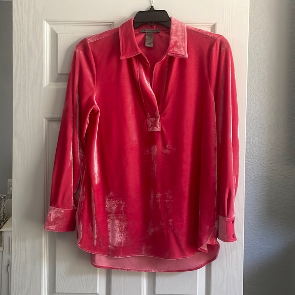 Beautiful velour Sharon Young top! Size M.
